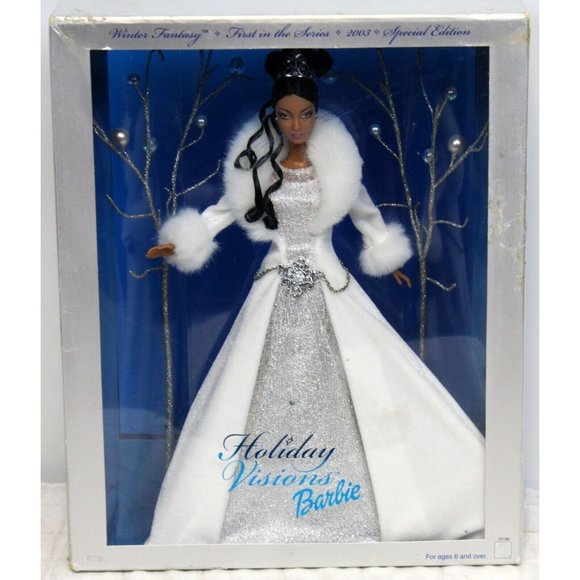 2003 Mattel Holiday Visions Barbie Doll Winter Fantasy Special Edition Glitter - Picture 1 of 11